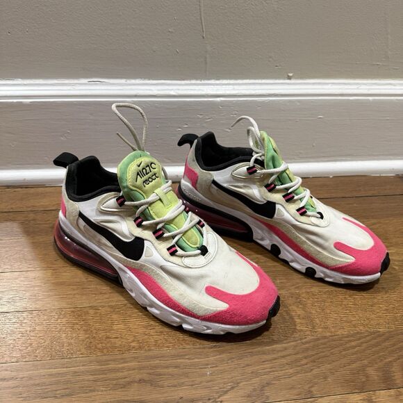 Nike Shoes - Nike Air Max 270 React Shoes Women Sz 7.5 White Pink Running Sneakers CJ0619-101